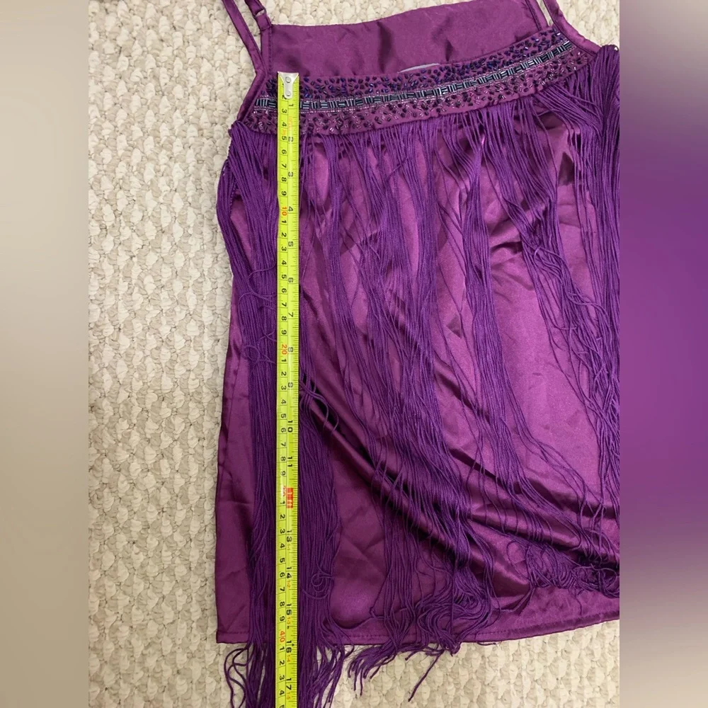 Charlotte Russe Purple Beaded Frilled top size small - Picture 6 of 9